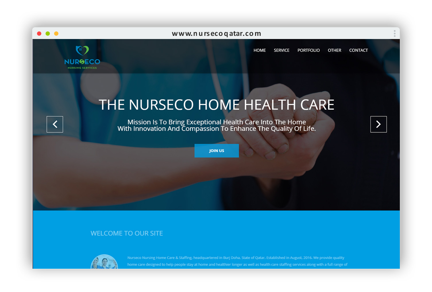 nurseco qatar Business website design