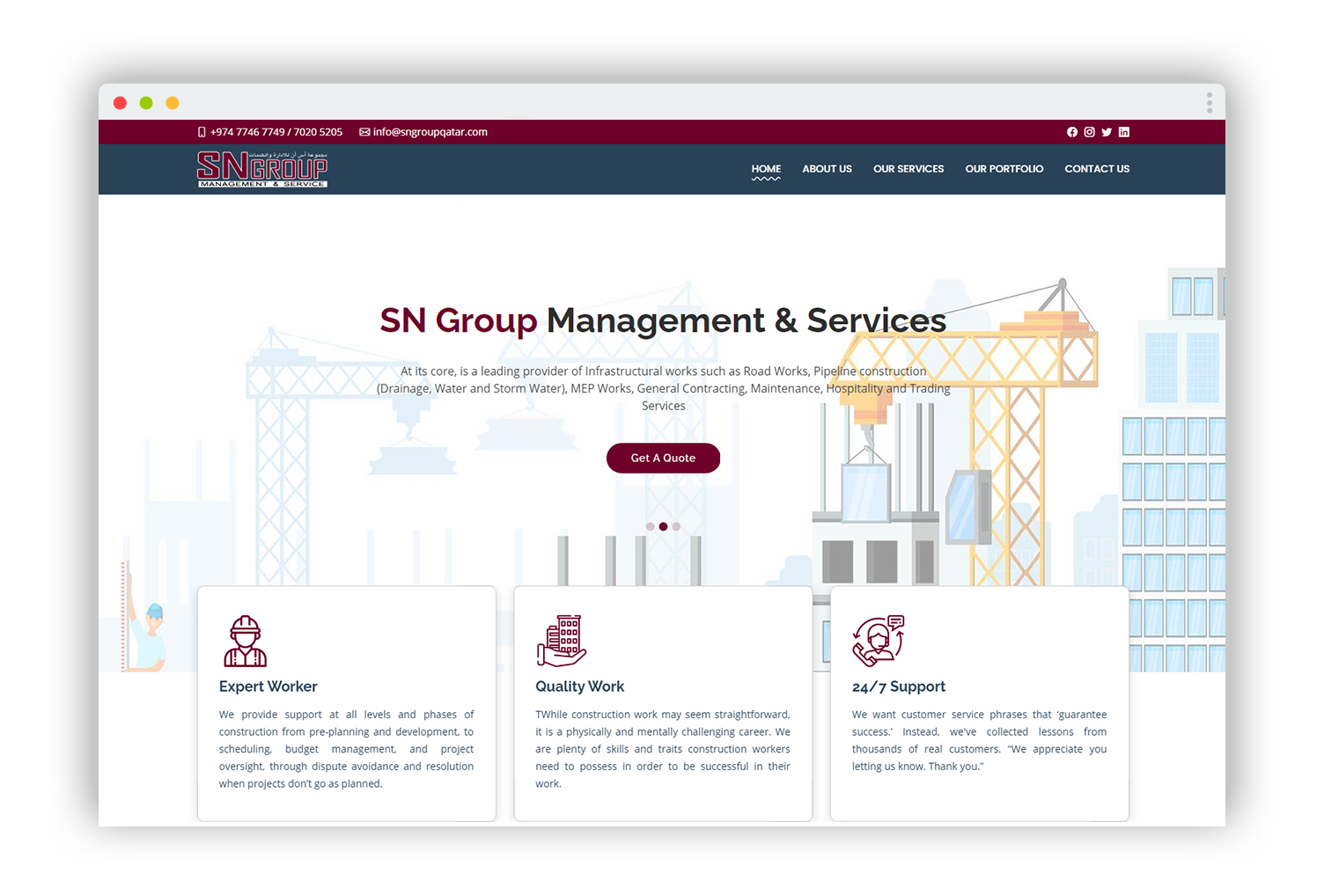 SN Group business website design